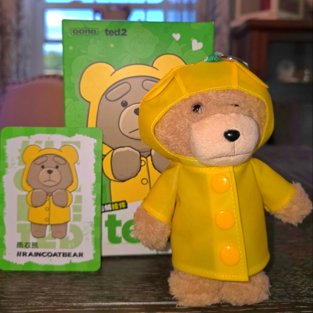 Pop Mart...Ted2 Raincoat Bear Plush Toy - Yellow